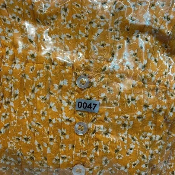 Free People One Fine Day Mini Dress Womens Orange Floral Size S/P Ruffle Boho - Picture 10 of 10